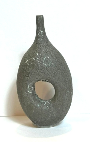 Large Raku Vase with a Hole in the Center